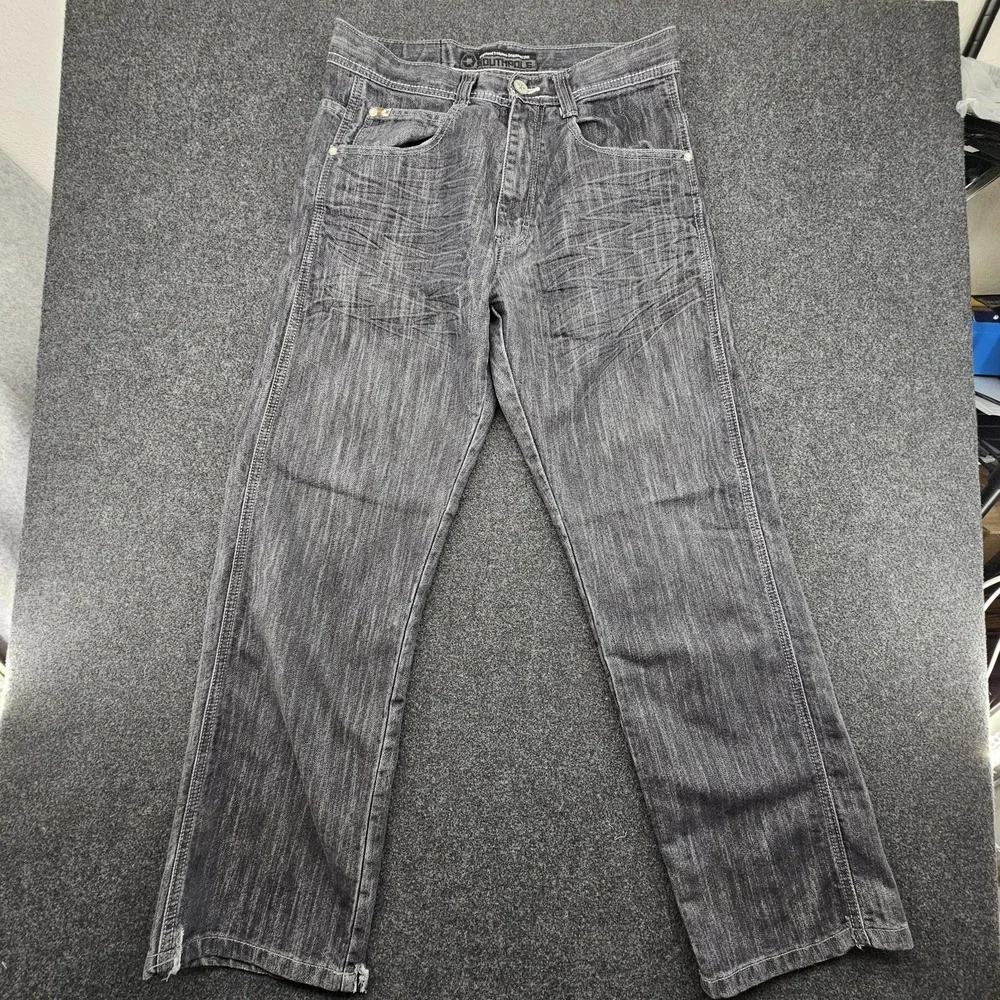 Vintage South Pole Pants Mens 32 Dark Wash Black Grunge Emo Skate Jeans